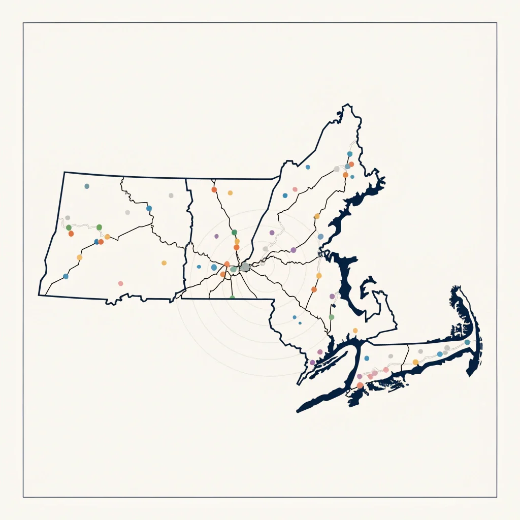 New England regional coverage map