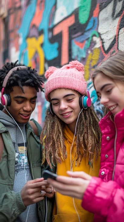 Crowded school hallway where many students can overhear conversations between classes